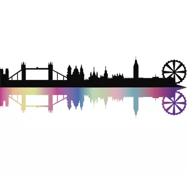 Sticker skyline Londres multicolore - TenStickers