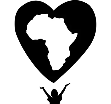 Sticker solidaire cœur Afrique - TenStickers