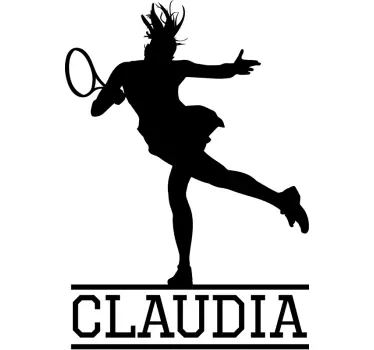 Sticker Maison Joueuse de Tennis avec Prénom - TenStickers