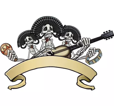 Sticker squelettes mariachis - TenStickers