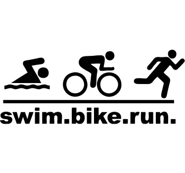 Sticker swim bike run triathlon - TenStickers