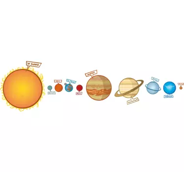 Sticker espace système solaire en français - TenStickers