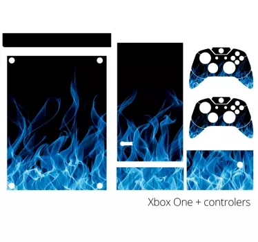 Sticker xbox flammes bleues - TenStickers