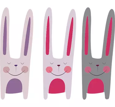 sticker trois lapins - TenStickers