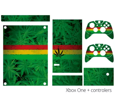 Sticker xbox design feuille verte - TenStickers