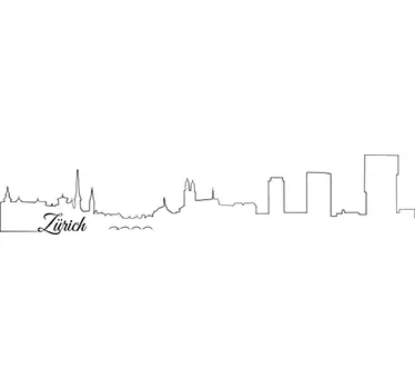 Sticker style Zurich skyline - TenStickers