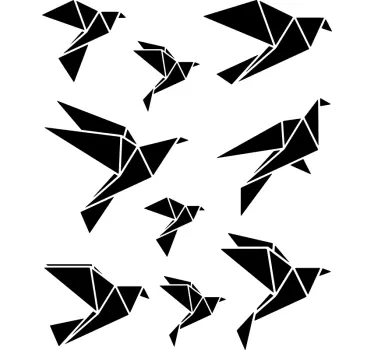 Autocollants géométriques oiseaux origami - TenStickers