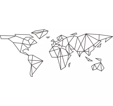 Sticker Maison Carte du Monde Polygonal - TenStickers