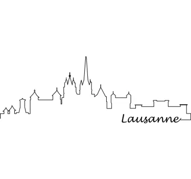 sticker skyline Horizon de Lausanne - TenStickers