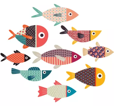 Stickers poissons colorés - TenStickers