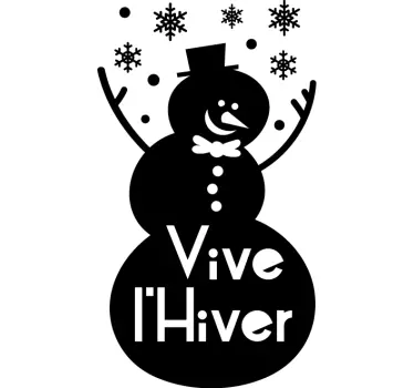 Sticker vitrine Noël bonhomme de neige - TenStickers