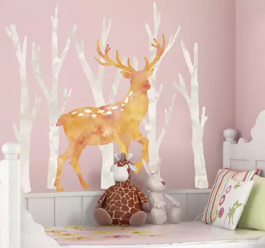 Sticker cerf aquarelle - TenStickers