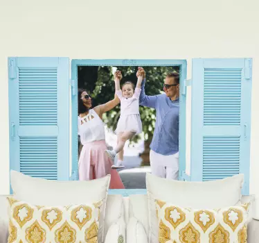 Sticker mural trompe l'oeil Plage tropicale - TenStickers
