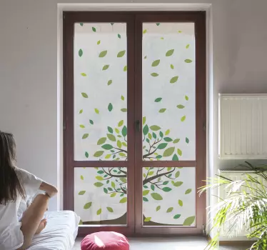 Sticker fenêtre feuilles et arbres - TenStickers