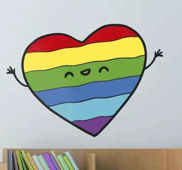 Sticker coeur drapeau gay - TenStickers