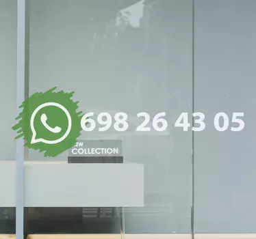 Sticker vitrine numéro de contact personnalisable - TenStickers