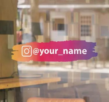 Sticker vitrine personnalisé Instagram coup de peinture - TenStickers