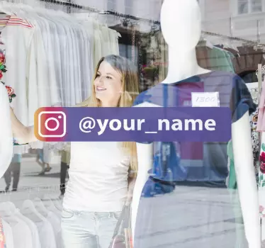 Sticker vitrine personnalisé Instagram violet - TenStickers