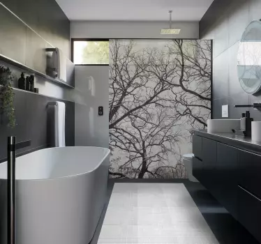 Sticker paroi de douche branches d'arbre - TenStickers