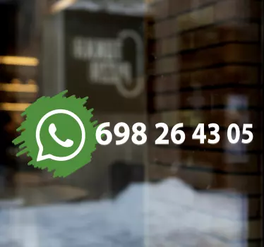 Sticker vitrine numéro de contact personnalisable - TenStickers