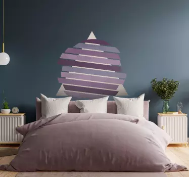 Autocollant mural motif cercle et triangle mauves - TenStickers