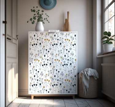 Adhésif meuble fleurs minimalistes - TenStickers