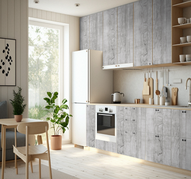 Adhésif meuble effet bois gris - TenStickers
