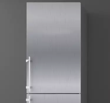 Sticker frigo imitation acier - TenStickers