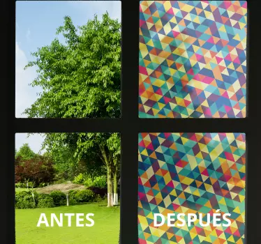 Sticker fenêtre translucide motif géométrique - TenStickers