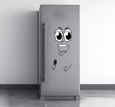 Sticker frigo visage avec un verre - TenStickers