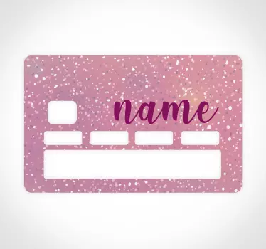 Sticker carte bancaire rose pailleté personnalisable - TenStickers