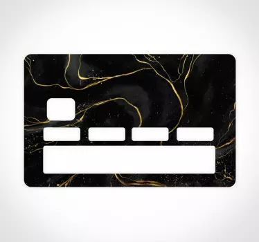 Sticker carte bancaire marbre noir et doré - TenStickers