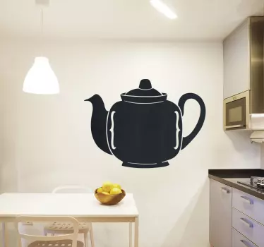 sticker théière de couleur noire - TenStickers