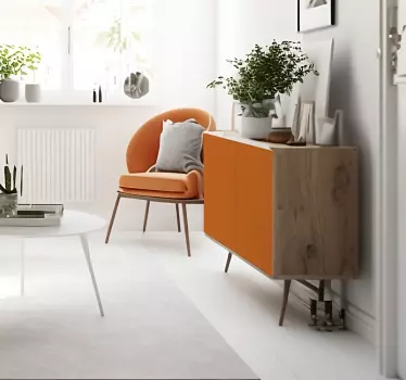 Papier autcollant meuble couleur orange mat - TenStickers