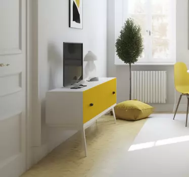 Papier autocollant pour meuble jaune mat - TenStickers