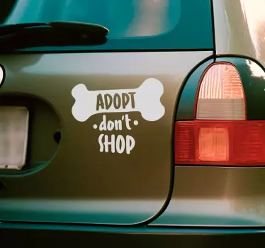 Autocollant voiture Adopt don't shop - TenStickers