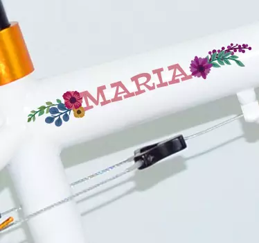 Autocollant vélo personnalisable fleurs - TenStickers