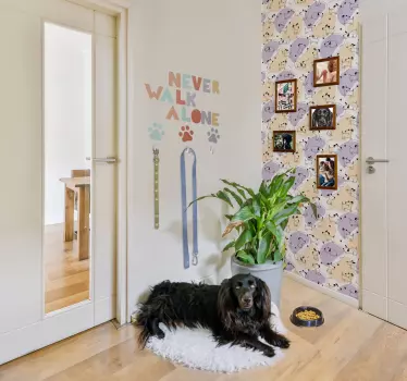 Autocollant mural laisse de chien promenade - TenStickers