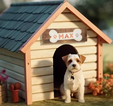 Autocollant nom pour niche de chien personnalisable - TenStickers