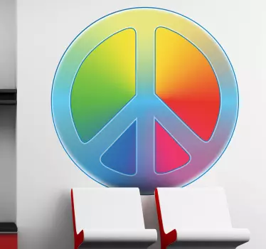 Sticker mural symbole paix couleur - TenStickers