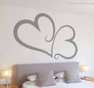Sticker amour cœurs entrelacés - TenStickers