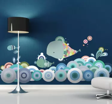 Sticker chambre enfant poissons mer - TenStickers