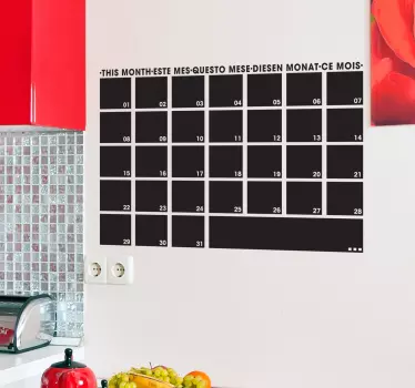 Sticker ardoise tableau mois - TenStickers