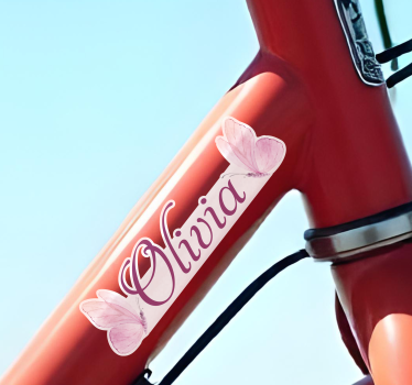 Sticker vélo papillon heureux - TenStickers