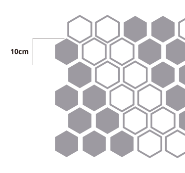 Sticker fenêtre hexagone géométrique givré - TenStickers