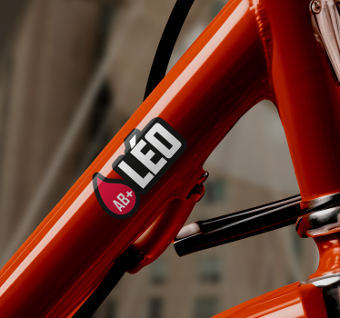 Autocollant vélo drapeau avec nom groupe sanguin - TenStickers