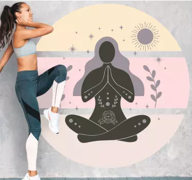 Sticker autres sports silhouette de méditation abstraite - TenStickers