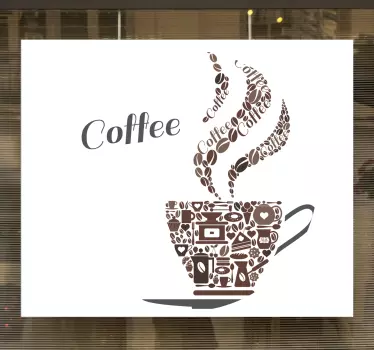 Autocollant Boisson Tasse à café faite par des icônes de café - TenStickers