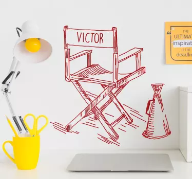 Sticker Cinéma Chaise de directeur personnalisée - TenStickers