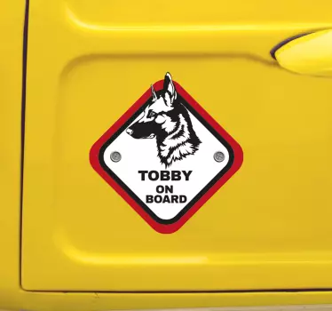 Autocollant voiture chien à bord Berger belge - TenStickers